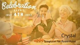  Presentation with independence day - Cool new PPT theme with happy family having a picnic backdrop and a gold colored foreground