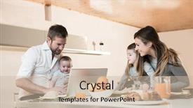  Presentation with baby doctor and family - Audience pleasing presentation theme consisting of happy family having breakfast father backdrop and a soft green colored foreground