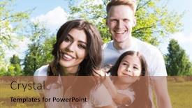  Presentation with fun - PPT layouts featuring happy-family-having-fun-outdoors background and a coral colored foreground