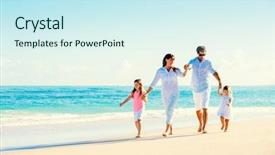  Presentation with fun - Amazing presentation design having happy family having fun backdrop and a cool aqua colored foreground