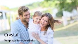  Presentation with fun - Slide set enhanced with happy family having fun background and a light blue colored foreground