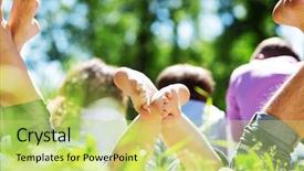  Presentation with weekend - PPT theme with happy-family-having-weekend background and a yellow colored foreground