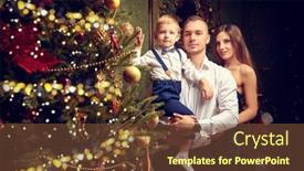  Presentation with atmosphere - Slide set with happy-family-holiday-joyful-parents background and a tawny brown colored foreground