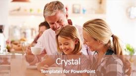  Presentation with family floral - Presentation having happy family in a cafe background and a coral colored foreground