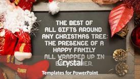  Presentation with christmas music for text - Presentation design with happy family in a christmas background and a gray colored foreground