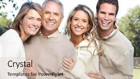  Presentation with free family - Cool new PPT theme with happy family in park father backdrop and a  colored foreground