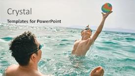  Presentation with togetherness - Presentation enhanced with happy-family-in-swimming-goggles background and a  colored foreground