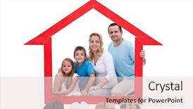  Presentation with family and home love concept - PPT theme enhanced with happy family in their home background and a lemonade colored foreground
