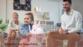  Presentation with horse riding - Theme having happy-family-is-captured background and a  colored foreground