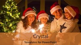  Presentation with lit candles - PPT layouts consisting of happy family lit bengal candles background and a gold colored foreground