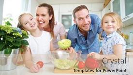  Presentation with vegan - Theme having happy-family-lives-vegan background and a lemonade colored foreground