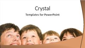  Presentation with family photo - Cool new presentation theme with happy family looking upward backdrop and a white colored foreground
