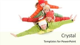  Presentation with members - Theme having happy family members looking background and a  colored foreground