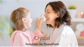  Presentation with mother child - Beautiful theme featuring happy-family-mother-and-daughter backdrop and a soft green colored foreground