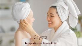  Presentation with mother child - Presentation theme with happy-family-mother-and-daughter background and a soft green colored foreground