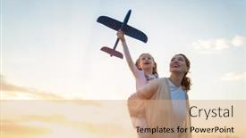  Presentation with kid happy birthday - Slide set with happy-family-mother-and-kid background and a coral colored foreground