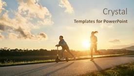  Presentation with health balance - Slides with happy-family-mother-and-son background and a lemonade colored foreground