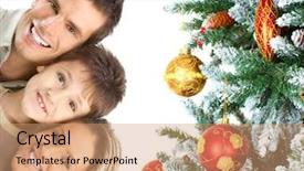  Presentation with family tree - Colorful PPT layouts enhanced with happy family near christmas tree backdrop and a  colored foreground