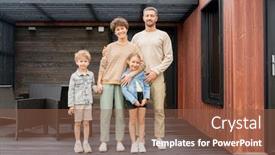  Presentation with black parents - Beautiful theme featuring happy-family-of-young-parents backdrop and a tawny brown colored foreground