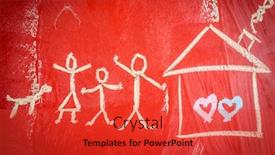  Presentation with chalk board - Amazing PPT theme having happy family on chalk board backdrop and a red colored foreground
