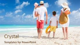  Presentation with tropical - Cool new slide set with happy family on tropical beach backdrop and a lemonade colored foreground