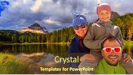  Presentation with time travel - Beautiful presentation theme featuring happy-family-outdoor-adventure backdrop and a tawny brown colored foreground