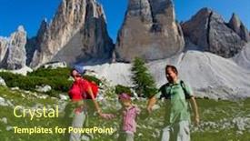  Presentation with time travel - Presentation with happy-family-outdoor-adventure background and a tawny brown colored foreground