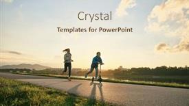  Presentation with family health - Slide deck featuring happy-family-outdoor-smother background and a sky blue colored foreground