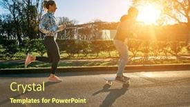  Presentation with health balance - PPT theme featuring happy-family-outdoors-mother background and a tawny brown colored foreground