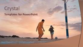  Presentation with dynamic - Presentation theme consisting of happy-family-outdoors-summer-father background and a soft green colored foreground