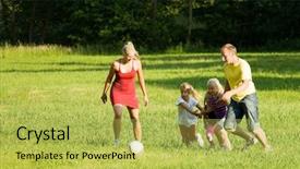 Presentation with north america - Cool new presentation with happy family playing football well backdrop and a yellow colored foreground