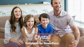  Presentation with family playing board game - PPT theme having happy family playing video games background and a tawny brown colored foreground