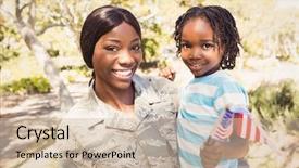  Presentation with park - Audience pleasing slides consisting of happy family posing together backdrop and a soft green colored foreground