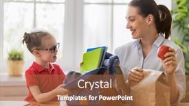  Presentation with school family - Presentation theme enhanced with happy-family-preparing-for-school background and a red colored foreground