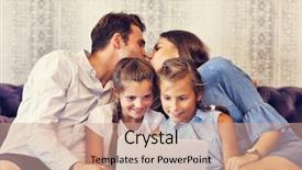  Presentation with hotel security - Amazing slides having happy family relaxing in hotel backdrop and a coral colored foreground