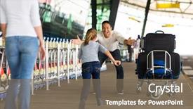  Presentation with family reunion - Amazing PPT layouts having fins snorkel mask scuba flipper backdrop and a ocean colored foreground