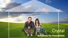  Presentation with family and marriage - Slides enhanced with happy family seated on grass background and a tawny brown colored foreground