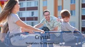  Presentation with free family - Colorful PPT theme enhanced with happy family spends their free backdrop and a  colored foreground