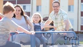  Presentation with free family - Amazing presentation design having happy family spends their free backdrop and a seafoam green colored foreground