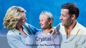  Presentation with fish aquarium - Amazing presentation design having happy family standing beside the fish tank at the aquarium backdrop and a light blue colored foreground