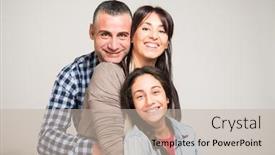  Presentation with studio - Cool new theme with happy family studio portrait backdrop and a mint green colored foreground