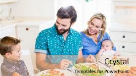  Presentation with family theray - Beautiful presentation theme featuring happy family talking to each backdrop and a lemonade colored foreground