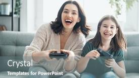  Presentation with mother child - Slide set featuring happy-family-together-mother background and a gray colored foreground