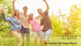  Presentation with family children - Presentation enhanced with happy-family-with-adult-children background and a yellow colored foreground