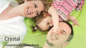  Presentation with baby smile - PPT theme featuring happy family with beautiful baby background and a mint green colored foreground