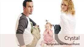  Presentation with baby smile - Theme having happy family with beautiful baby background and a  colored foreground