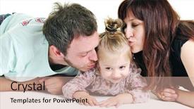  Presentation with baby smile - Presentation featuring happy family with beautiful baby background and a  colored foreground