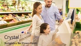  Presentation with weighing scale - Cool new presentation design with happy family with child weighing backdrop and a coral colored foreground