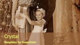  Presentation with family tree - Presentation theme enhanced with happy family with children dressing christmas tree background and a red colored foreground