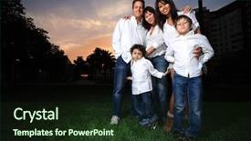  Presentation with family children - Slides having happy family with children outdoors background and a wine colored foreground